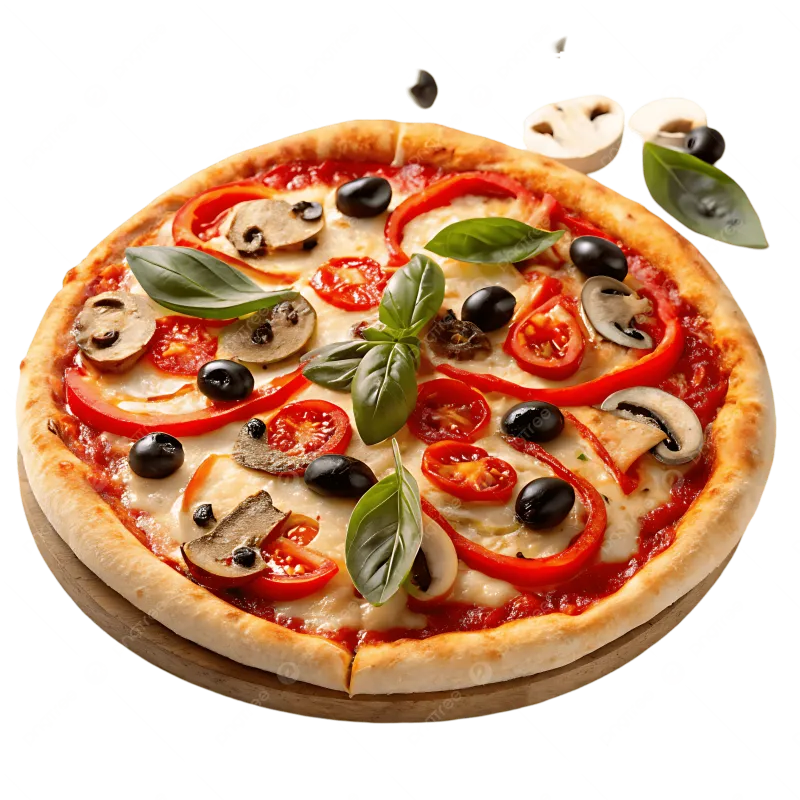 بيتزا فطر وزيتون Olive and Mushroom Pizza